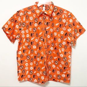Orioles Baseball Orange Hawaiian Polo Shirt